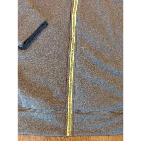 Layer 8 Sweatshirt Hoodie Mens Medium Gray Yellow Full Zip Active Long Sleeve - Picture 2 of 10